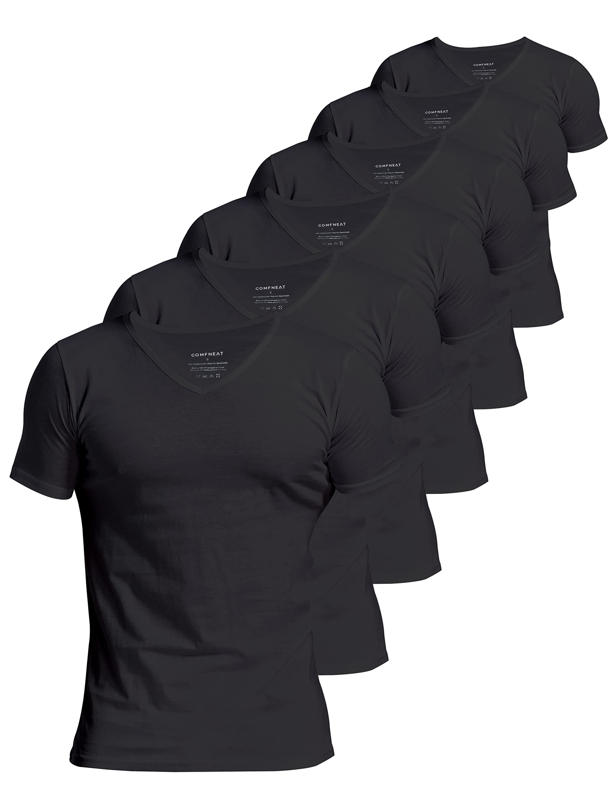 Comfneat Men's 100% Cotton Short Sleeve V-Neck Underwear