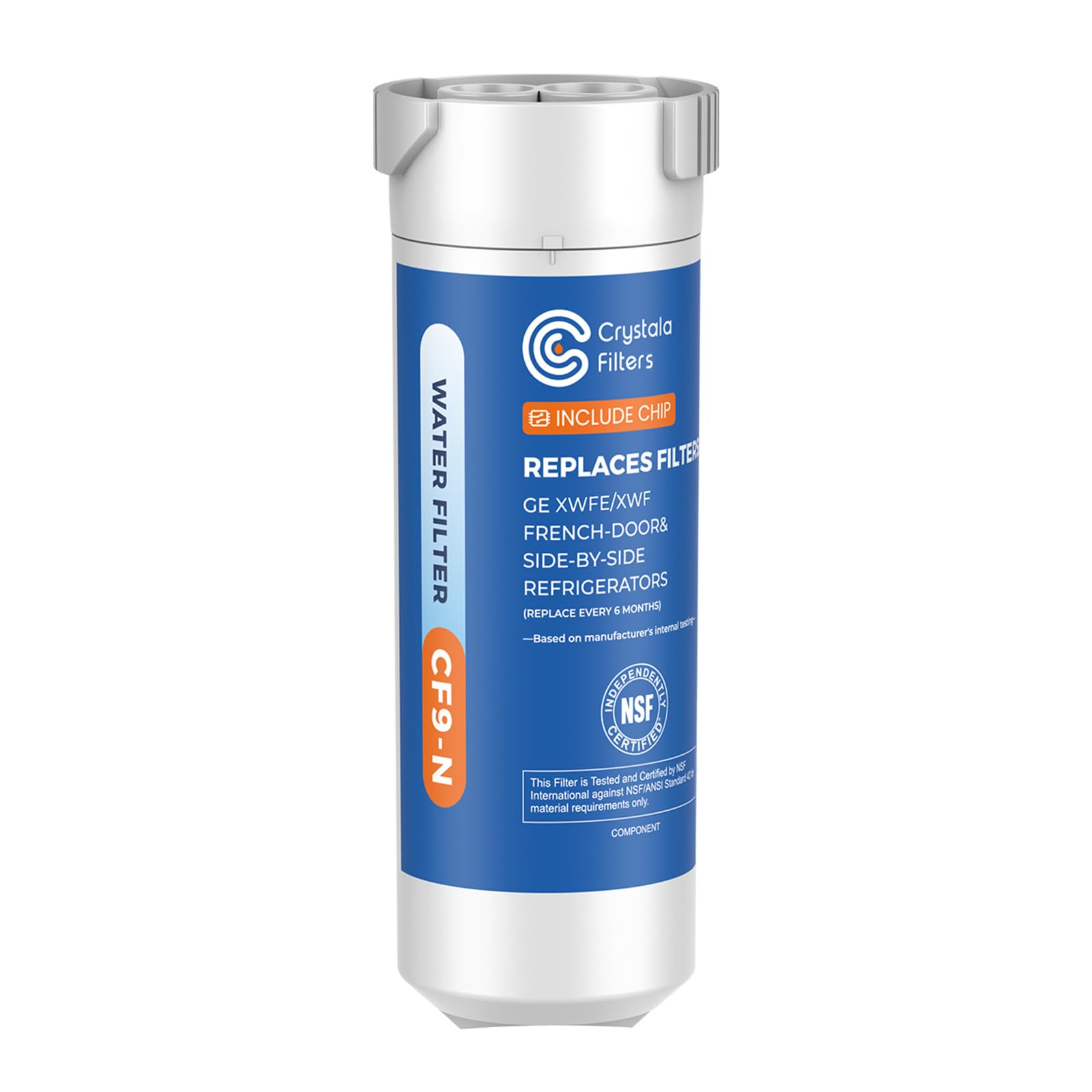Crystala Filters XWFE (Built-in CHIP) Refrigerator Water Filter 1-Pack | Replace
