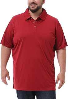 Idtswch Men's Big and Tall Polo Shirts UPF 50+ Casual Work Quick Dry Short Sleeve Collared Golf Shirt（XL-8XL）