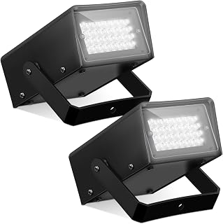 Treela 2 Pack LED Strobe Lights Mini Stage Party Outdoor, White, 32 LED | Adjustable Flash Speed Halloween Strobe Lights, Bright Flashing Effect for Party, Club Disco Bar Decoration Dj Event Shows