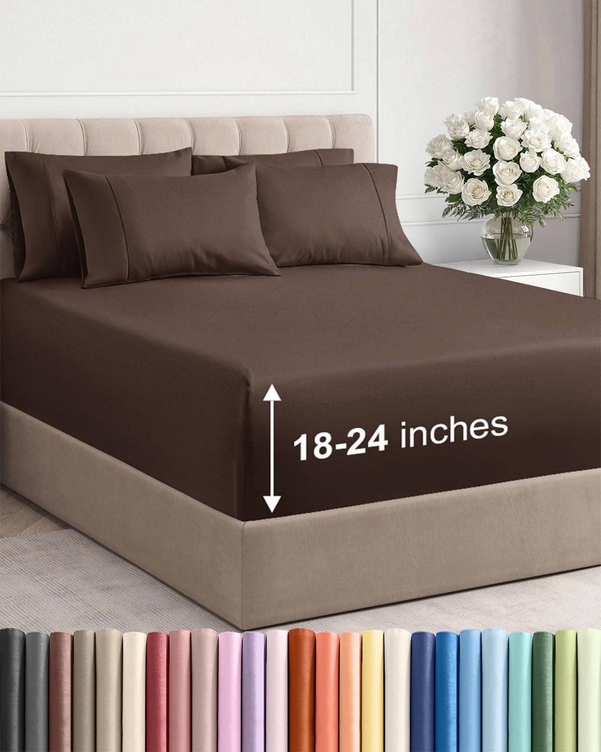 Extra Deep Queen Sheet Set - 6 Piece Bre