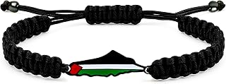 Palestine Map Bracelet, Handmade Rope Adjustable Jewelry, Middle Eastern Faith Gift for Men and Women, Unisex Cultural Bracelet YA5882