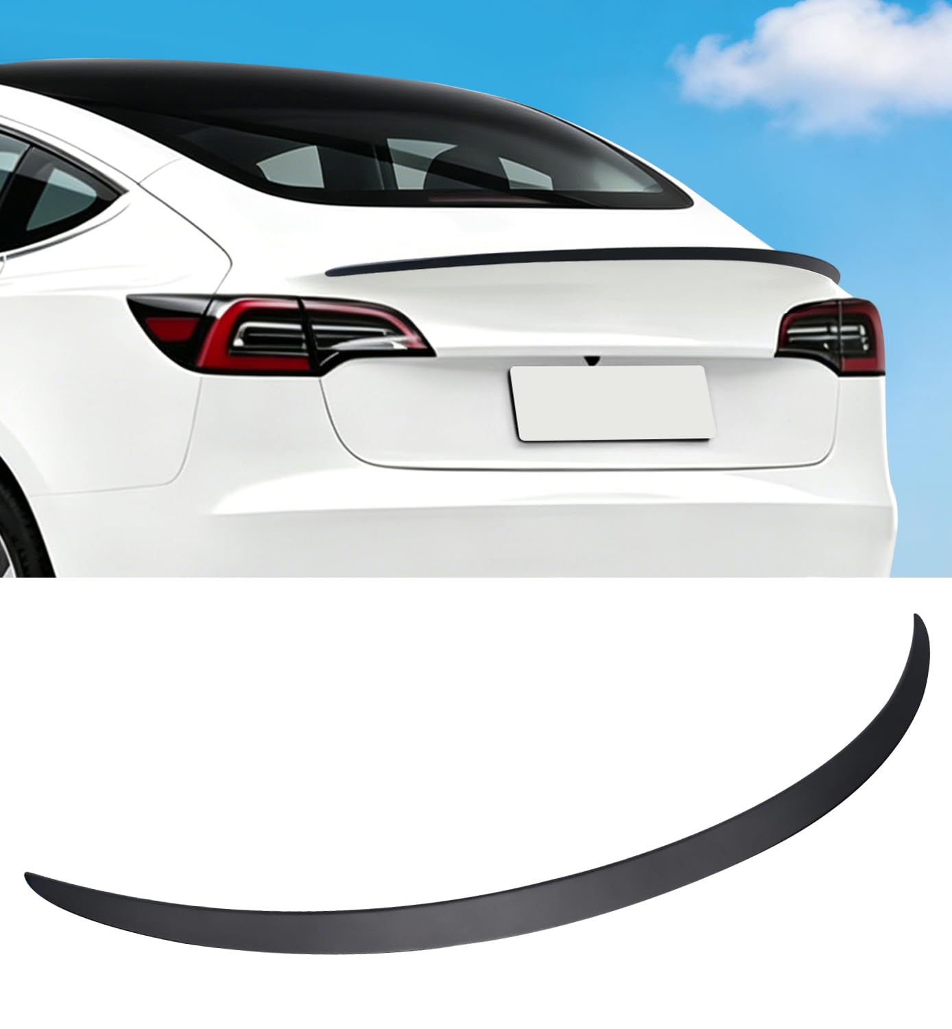 Xprite Rear Spoiler Compatible with 2017-2023 Tesla Model 3 Trunk Lip Wing | OEM