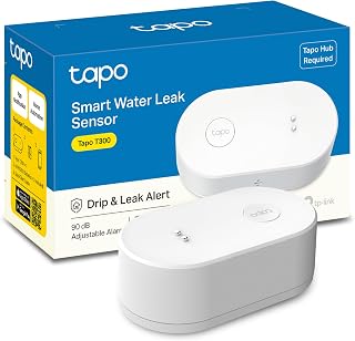 Tapo Smart Water Leak Sensor T300, Requires Tapo Hub, 90dB Alarm | Rapid Dripping Detection, 90dB Adjustable Alarm, App Alerts, Works with Alexa and Google Home