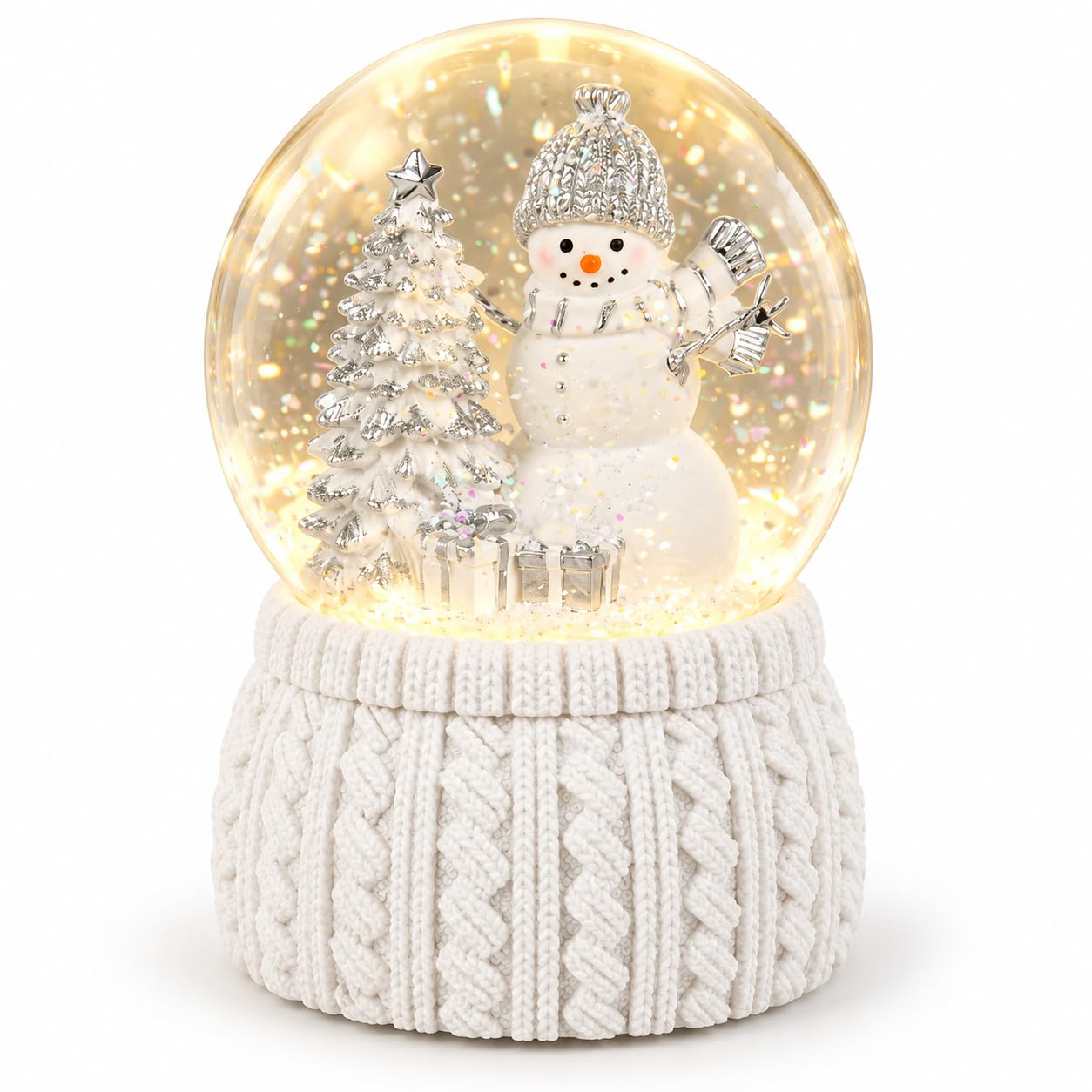 MUMTOP Snowman Christmas Snow Globe Music Box, Water Globe with LED Lights | Col