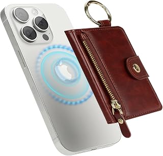 Cavor Compatible with MagSafe Wallet,Magnetic Wallet for iPhone, Brown