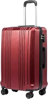 Coolife PC+ABS Hardshell Luggage, TSA Lock, Spinner Wheels, 24in Checked