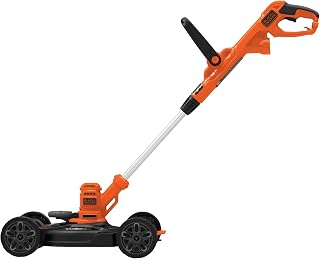 BLACK+DECKER Electric Lawn Mower, Weed Eater and Edger 3-in-1 Combo, Corded 12-Inch 6.5 Amp Electric Weed Wacker and Compact Push Mower (BESTA512CM)