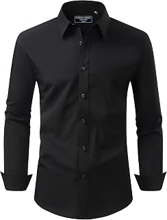 Alimens & Gentle Mens Shirts Stain Shield Long Sleeve Wrinkle Free Regular Fit Button Down Dress Shirts