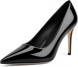 heelchic 3 Inch Stiletto Pumps Heels for Women Pointed Toe High Heels Slip-on Closed Toe Work Wedding Dress Pumps