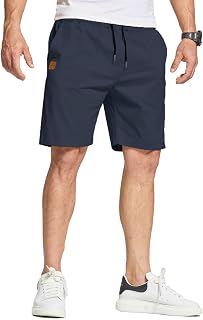 JustSun Men's Summer Shorts with Pockets Lightweight Cotton