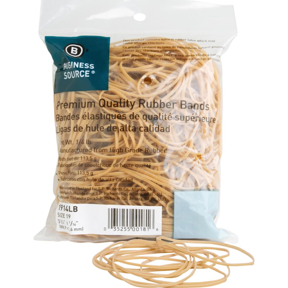 Sparco Rubber Bands, 1/4 lbs., 425 per Box, Size 19, 3-1/2 x 1/16 Inches, NL (SP
