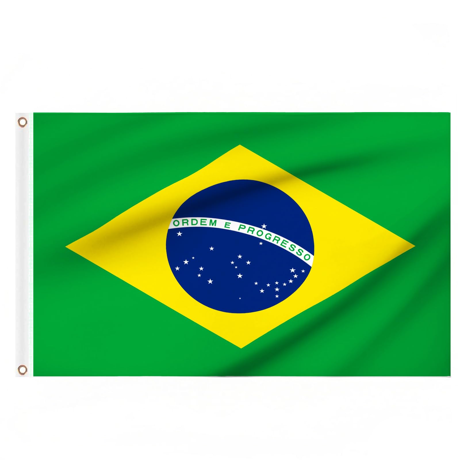 Brazil Flag 5ft x 3ft Large Brazilian National Flag with Brass Eyelets for Carni