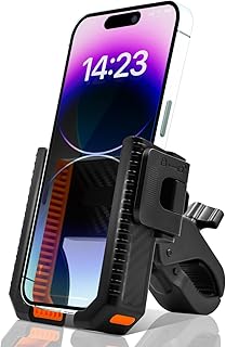 Golf Cart Phone Holder, Golf Cart Phone Mount Compatible with EZGO, Club Car, Yamaha, Icon, Cell Phone Holder Compatible with iPhone, Galaxy, Google Pixel, Accessories Gifts for Men Women (Orange)
