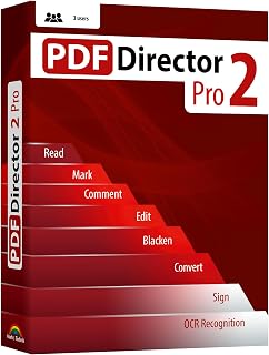 PDF Director 2 PRO with OCR - for 3 PCs - Comprehensive PDF Editor Software compatible with Win 11, 10, 8 and 7 – Edit, Create, Scan and Convert PDFs – 100% Compatible with Adobe Acrobat