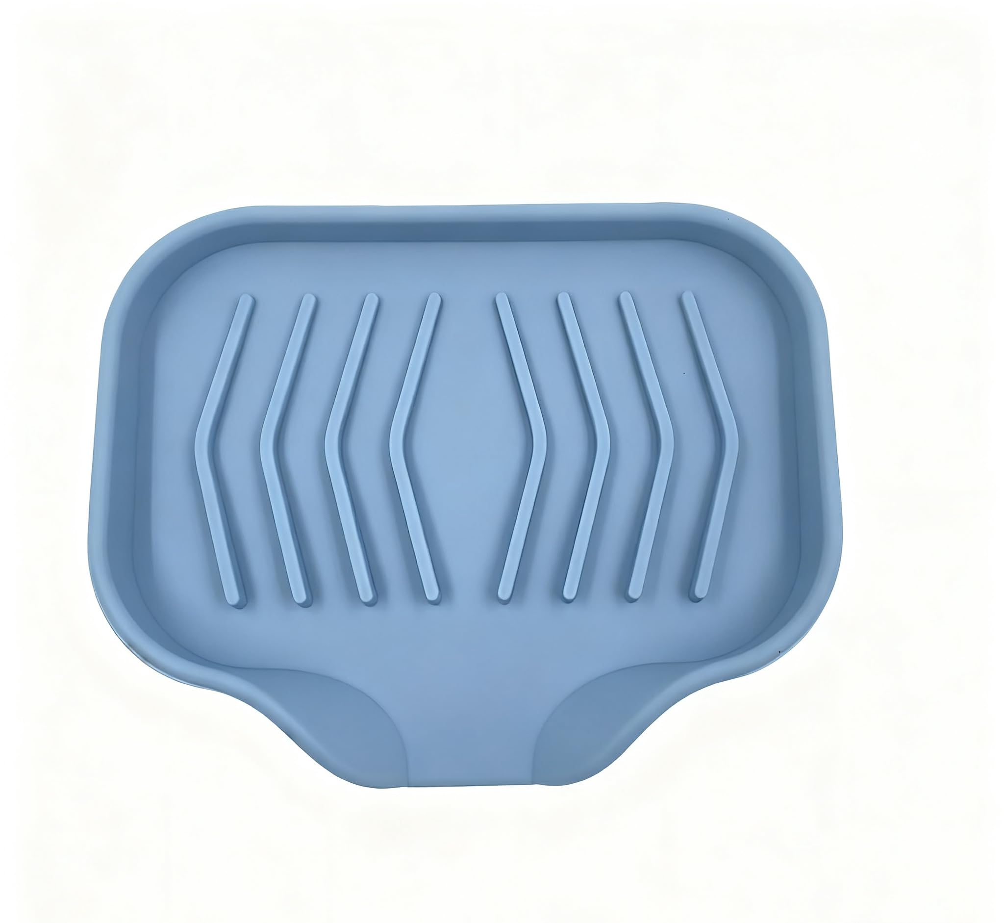Blue Silicone Soap Dish with Drainage, Non-Slip, Self-Draining, for Shower Wall,