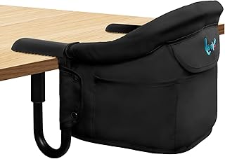 Hook on High Chair,Portable Foldable High Chair for Babies 6-36 Months, Includes Storage Bag (Black)