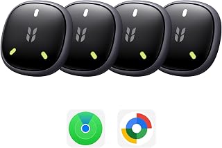 UGREEN FineTrack Duo2 Air Tracker Tag for Apple Find My & Google Find Hub | 4-Pack Bluetooth Tracker, 110dB Alarm, IP68 Waterproof, 5–7 Year Battery, Glow-in-the-Dark Design for Keys, Bags & Luggage