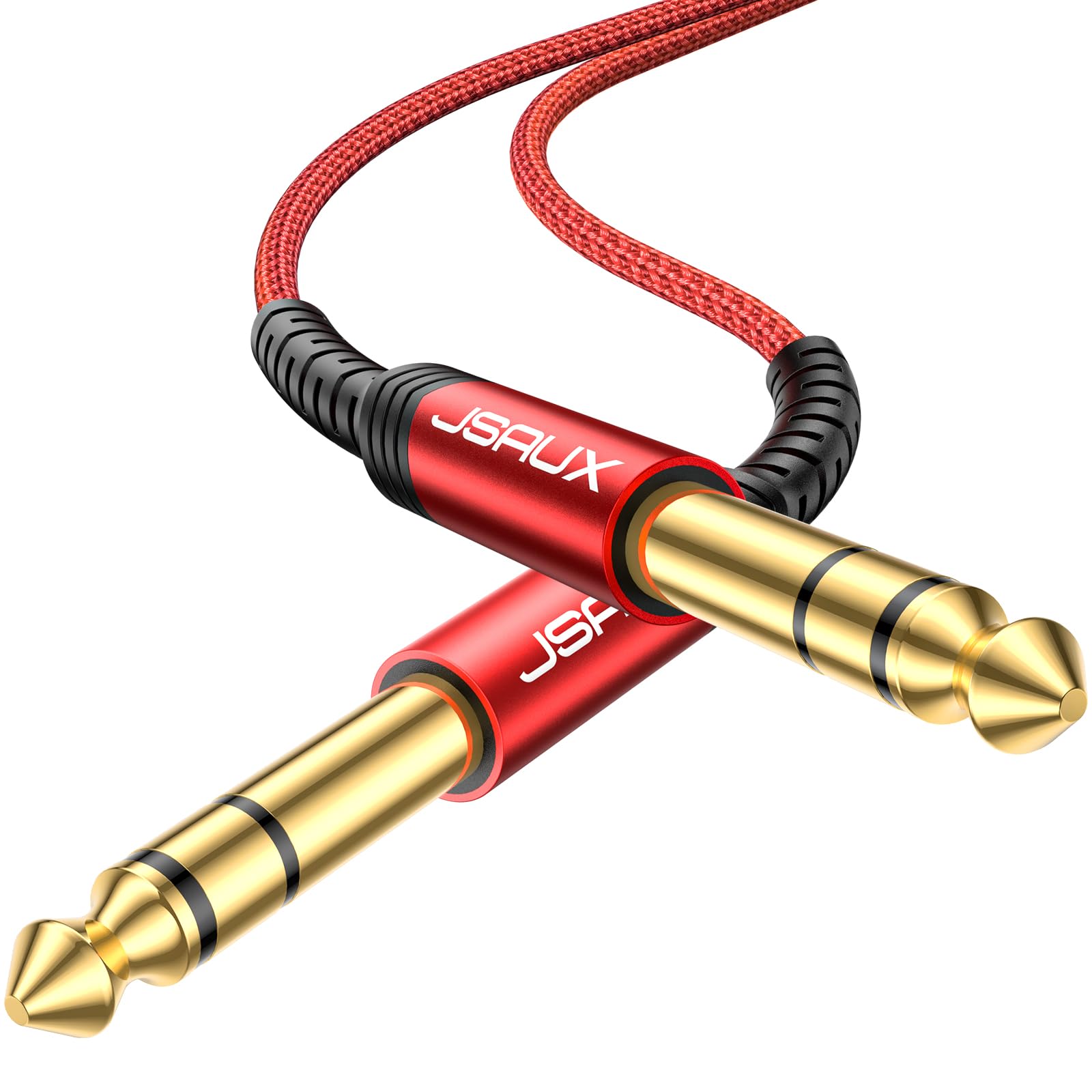 JSAUX Professional Guitar Cable 3M (10ft), 1/4" 6.35mm to 6.35mm TRS Stereo Audi
