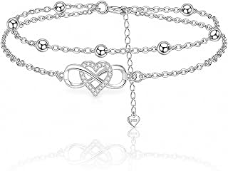 Women's 925 Sterling Silver Double-layer Infinity Love Bracelet, Simple Exquisite Cubic Zirconia Heart Bracelets, Fashion Jewelry For Women To Wear On Birthday Or Anniversary, Best Gift For Friends