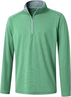 M MAELREG Quarter Zip Pullover Men Performance Dry Fit Stripe Mock Neck Midlayer Golf 1/4 Zip Pullover Mens Sweatshirt