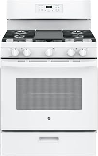 GE 30 in. 5.0 cu. ft. Freestanding Gas Range in White with Griddle