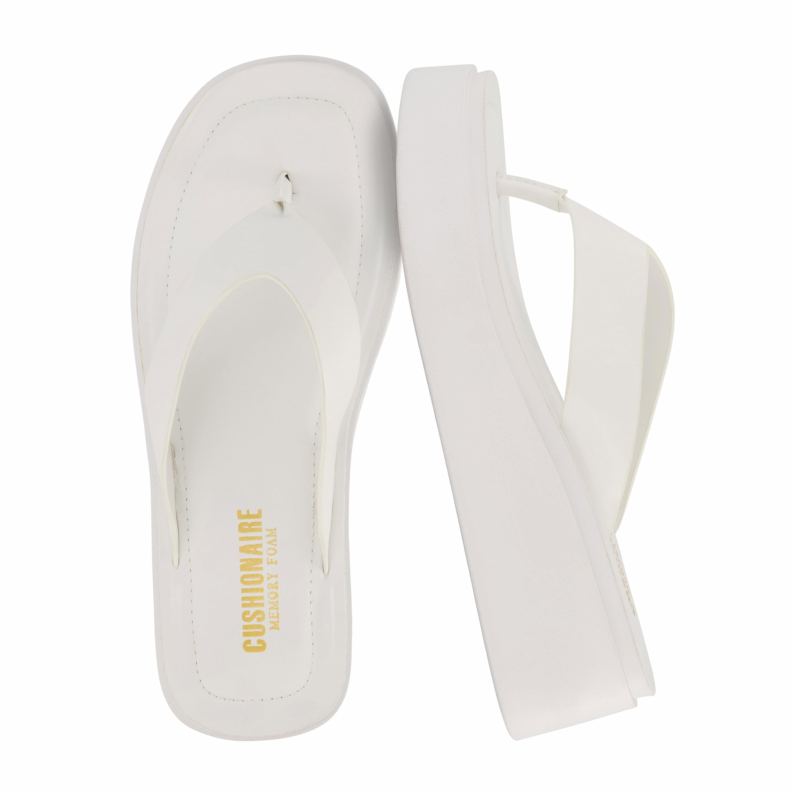 CUSHIONAIRE Women's Pippin Platform Toe Separator with Memory Foam