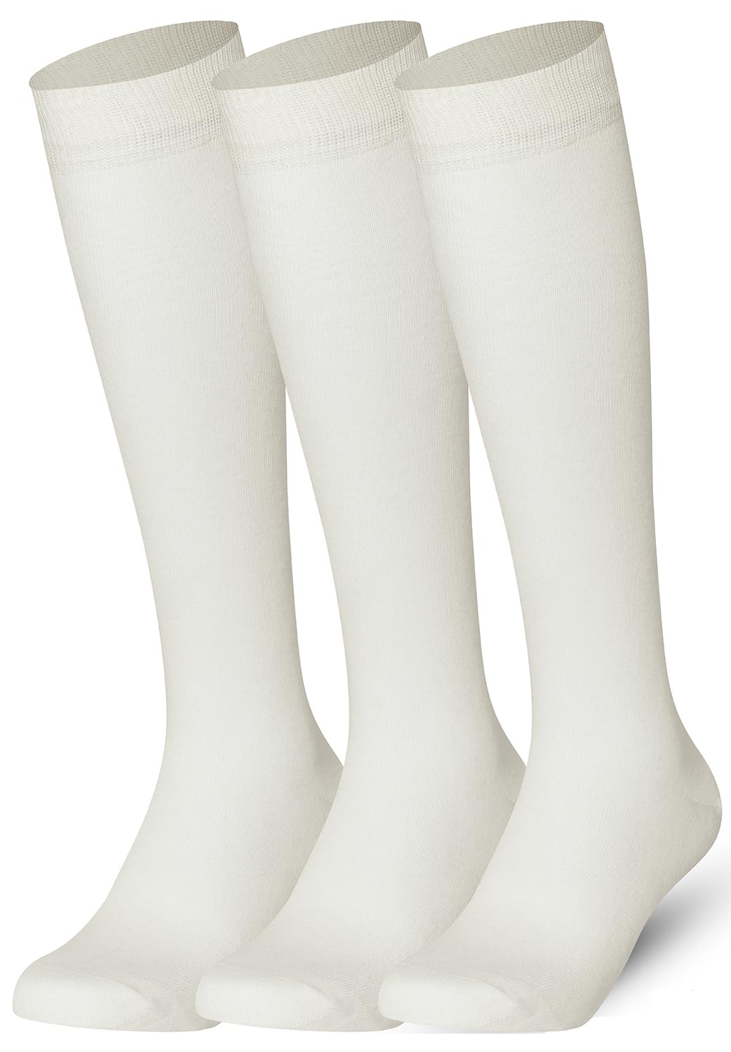 Mysocks 3 Pairs Calcetines altos unisex hasta la rodilla con algodón peinado ex