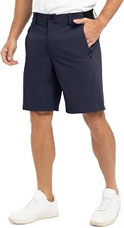 TBMPOY Mens Golf Shorts 9" Quick Dry Casual Shorts Flat Front Stretch Lightweight Work Business Travel