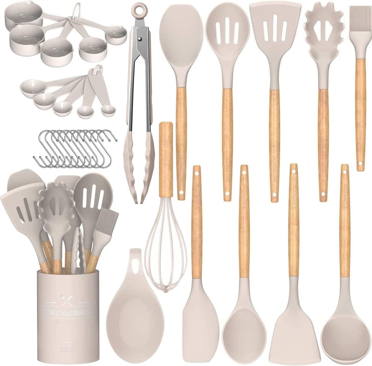 Umite Chef Kitchen Cooking Utensils Set, 33 pcs Non-Stick Silicone Cooking Kitch