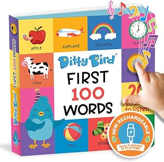 Ditty Bird | First 100 Words Interactive Sound Book for toddlers 1- 3 | speech therapy | Educational Learning books for 1 year old