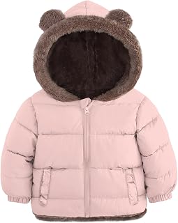 Kids4ever - Toddler Baby Boys Winter Fleece Coat Hooded Coat with Pockets Bear Ears 6 Months-5 Years