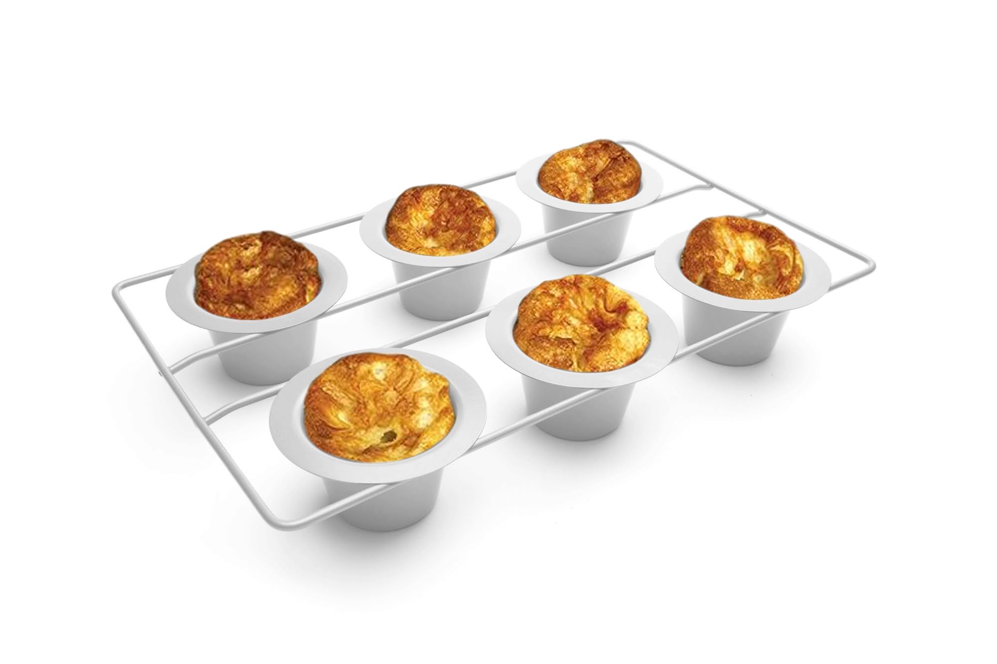 Fox Run Popover, Yorkshire Pudding and Cupcake Pan, 6 Cup, Stainless Steel | Bak