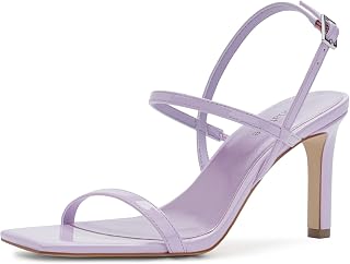 Modatope Sandals for Women Open Toe Strappy Sandal Heels for Women Purple Sandals Square Toe Womens High Heels Sandals Size 7