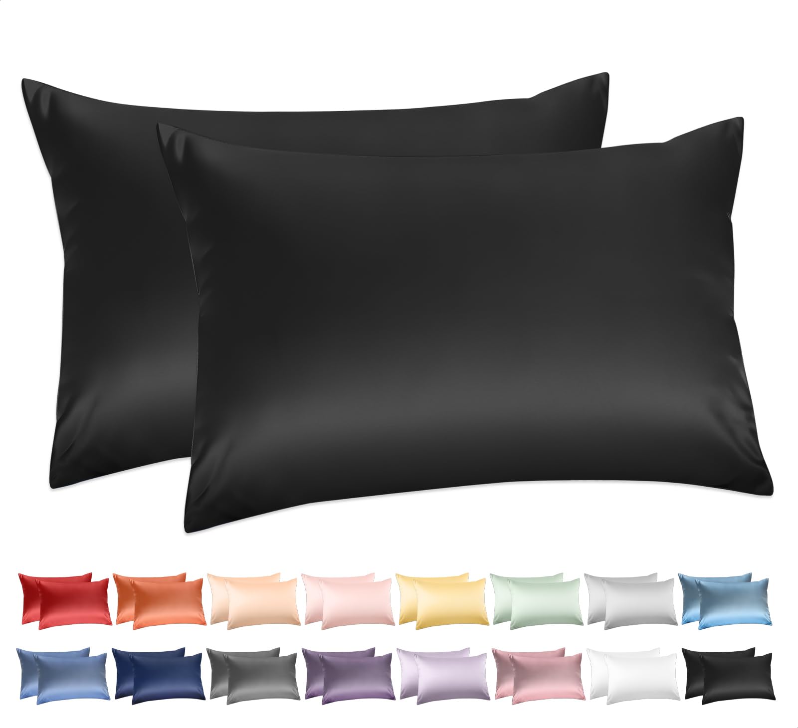 100% Cotton Standard Pillowcases Set of 2, Deep Dream 600 Thread Count Pillow Ca