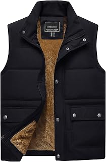 TACVASEN Men's Gilet Fleece Lined Body Warmer Winter Sleeveless Jacket