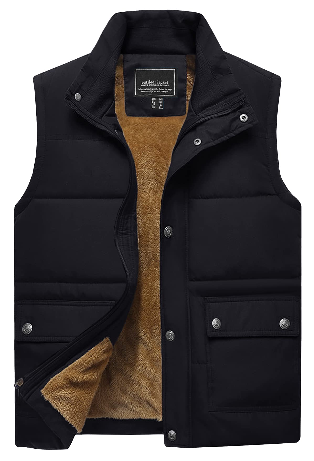TACVASEN Men's Gilet Fleece Lined Body Warmer Winter Sleeveless Jacket