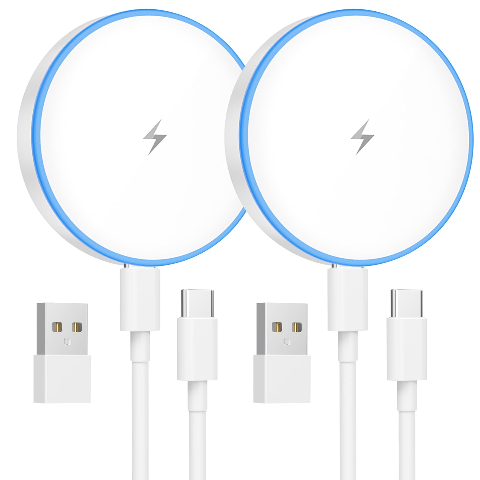 MagSafe Charger 2 Pack Magnetic Wireless Charger Fast Charging Pad | Two USB-C c