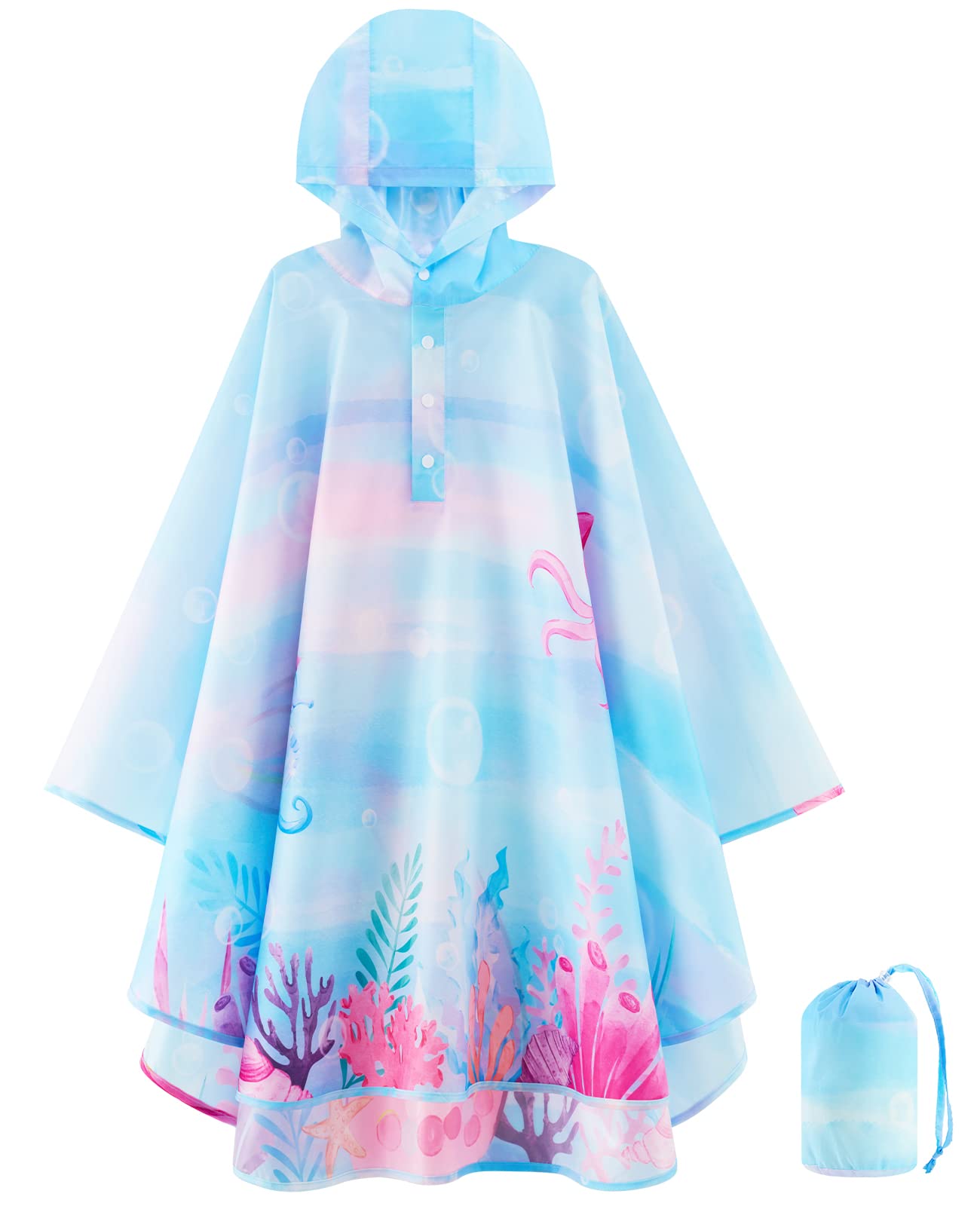 WAWSAM Regenponcho Kinder Wasserdicht Regencape Kinder Leicht