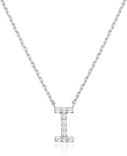 PAVOI Initial Necklace for Women, 14K Gold Plated Cubic Zirconia Pendant