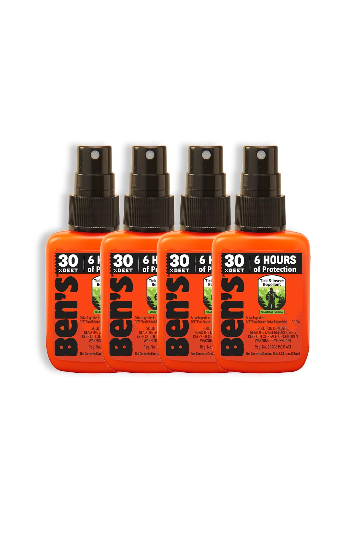 Ben's 30% DEET Mosquito, Tick and Insect Repellent, 37ml Pump, Pack of 4