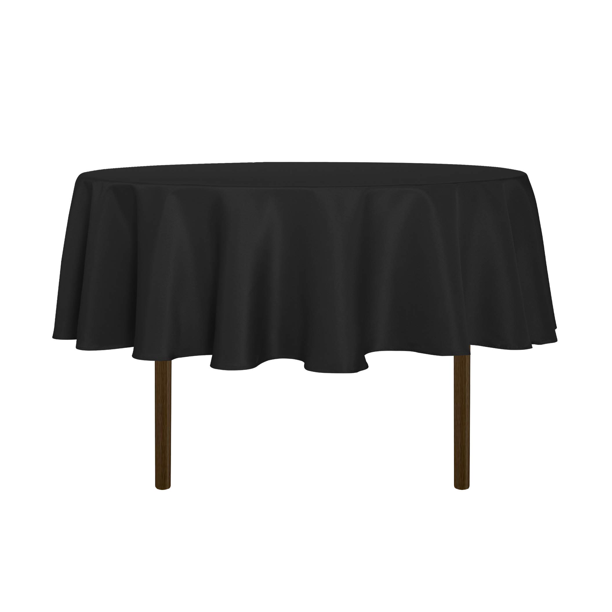sancua Black Round Tablecloth 60 Inch Diameter for 20-48 Inch Tables | Water Res