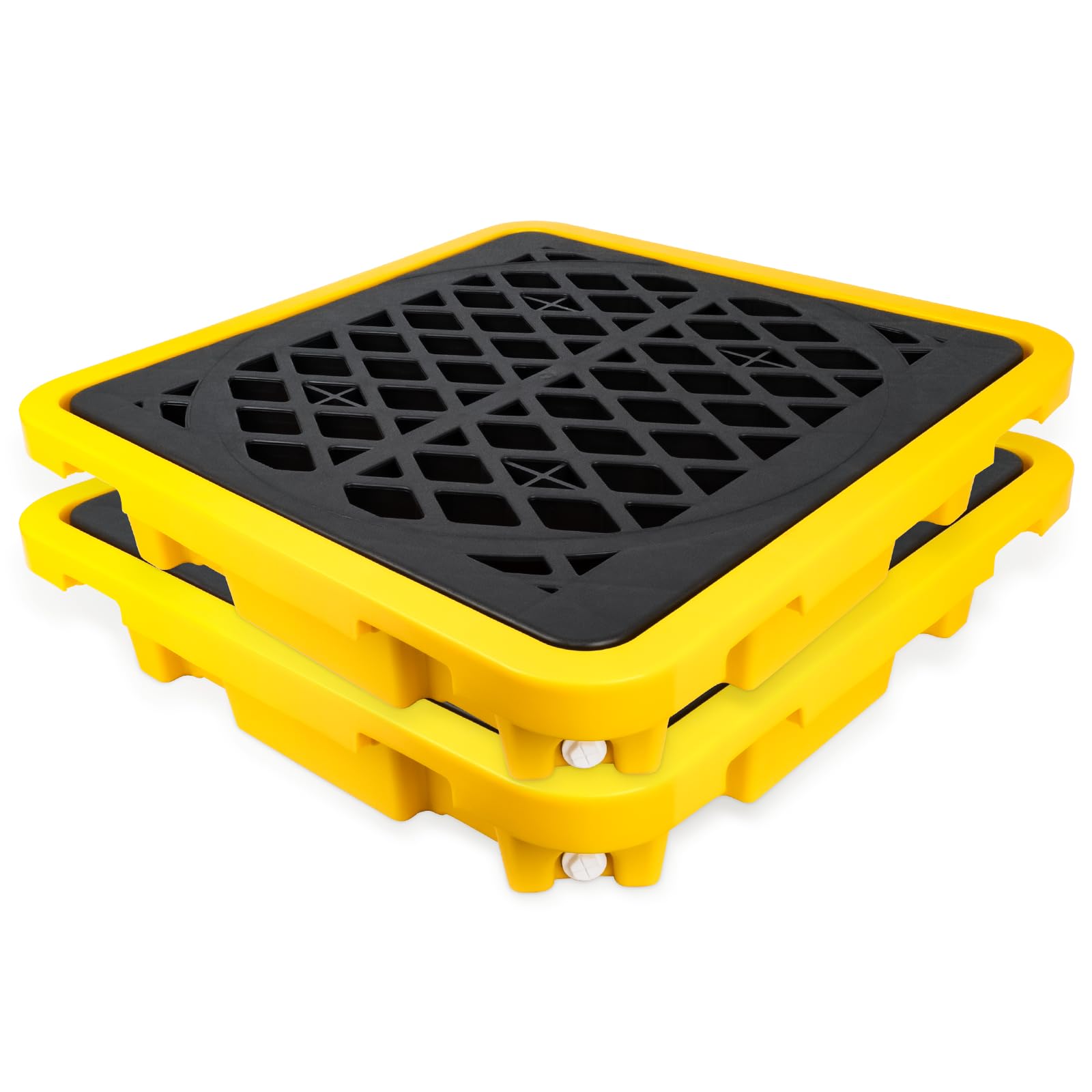 1 Drum Spill Containment Pallet with Drain, 26.4" x 26.4" x 6" Spill Tray | Indu