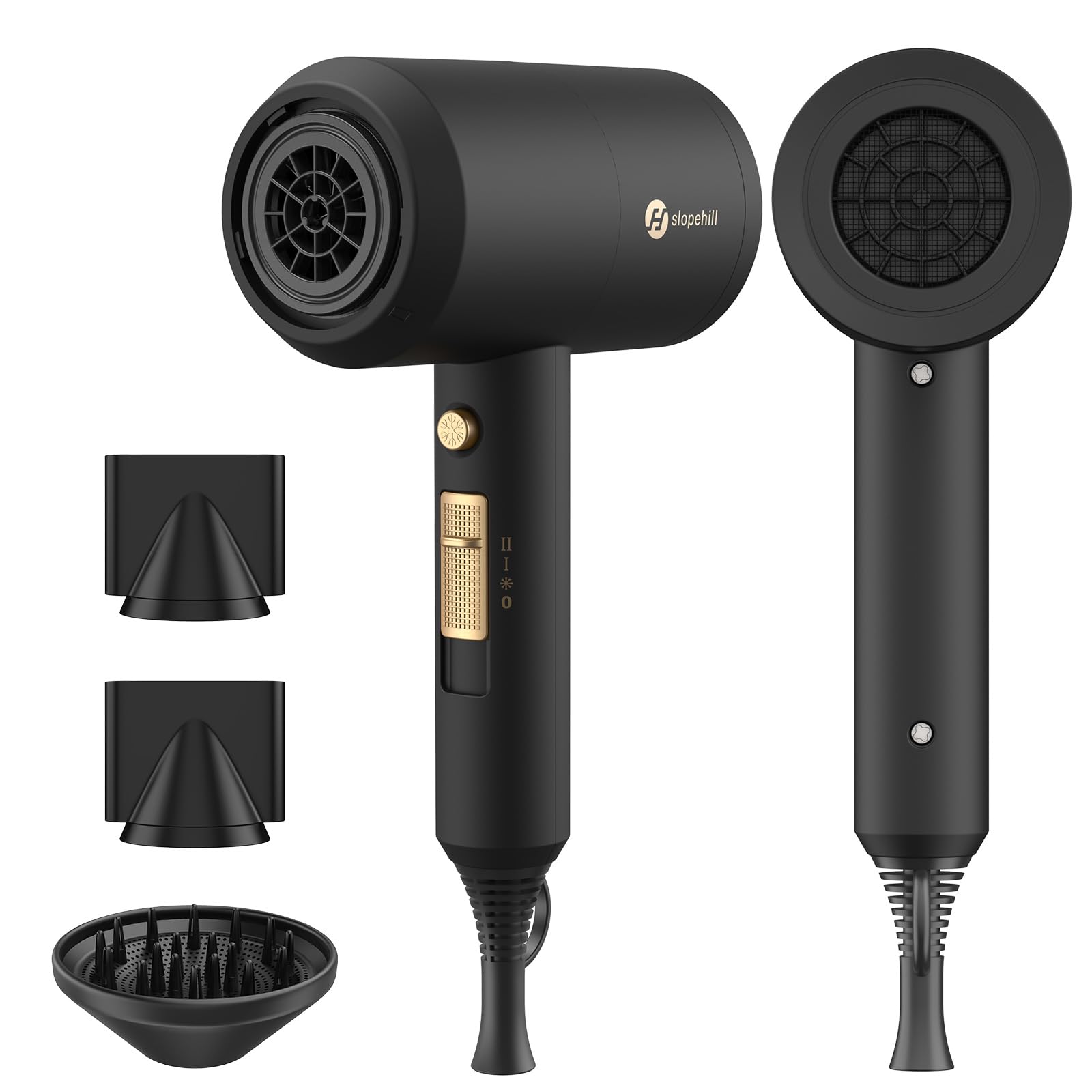 slopehill Professional Ionic Hair Dryer, Powerful 1800W Fast Drying Low Noise Bl