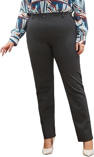 DGD Plus Size Women's Straight-Leg Dress Pants - Slacks for Business Casual,Work Clothes for Office