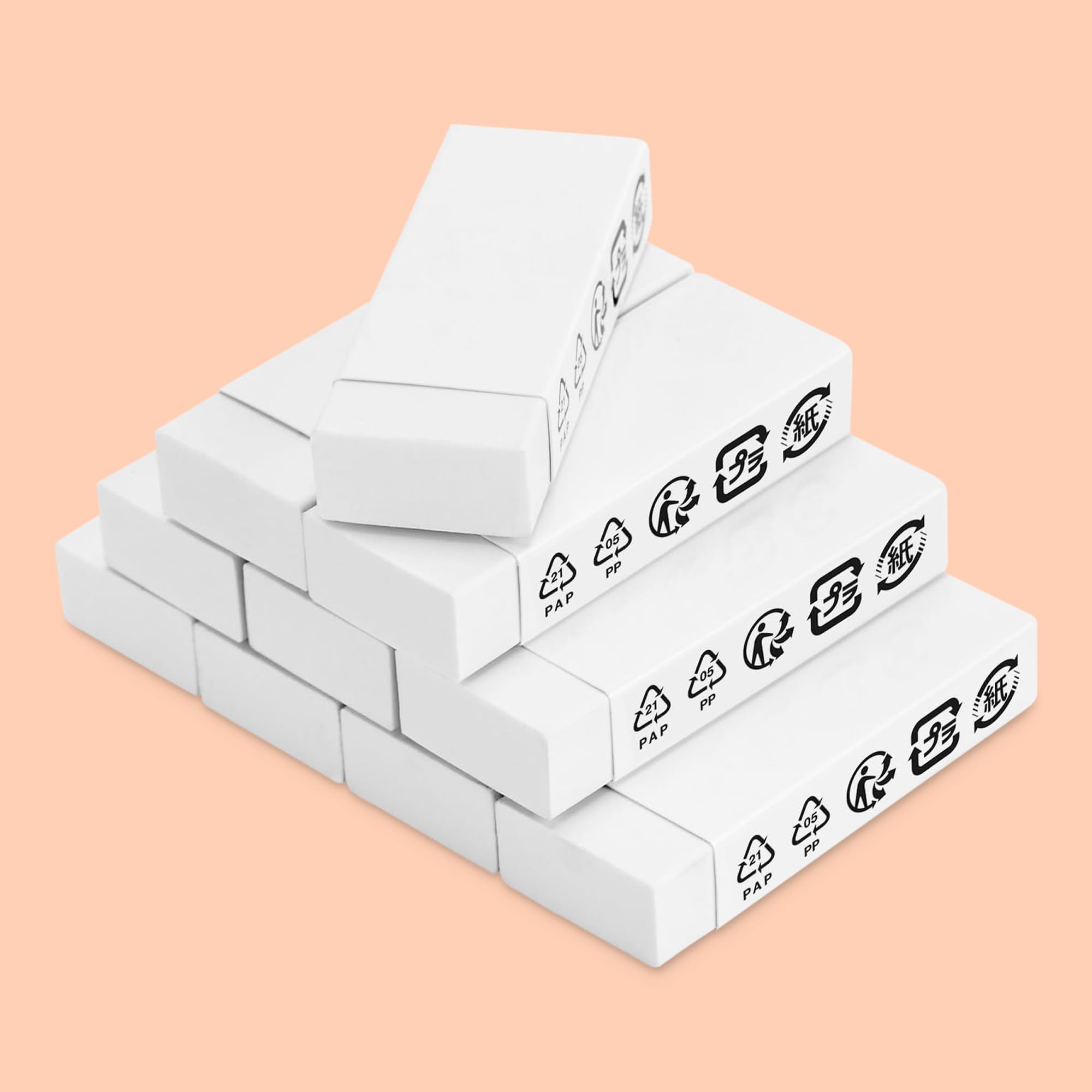 Amazon Basics Block Rectangular Rubber, 10 Pack, White