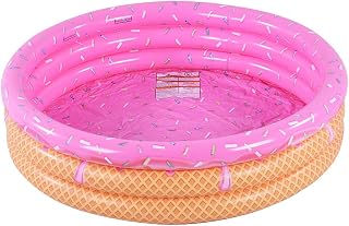 XFlated Kiddie Pool Ice Cream 3 Ring Inflatable Pool for Kids Ideal Water Pool in Summer 45 inches Inflatable Swimming Pool for Ages 3+