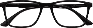 OPULIZE NYX Blue Light Blocking Reading Glasses - Rectangular Frame - UV Anti-Glare Eyewear - Improve Sleep Computer Gaming - Reduce Headaches Eyestrain Protection - Rectangular Frame - Mens Womens