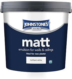 Johnstone's - Contract Matt Emulsion - Brilliant White - 5L | Matt Finish, Suitable for Interior Walls & Ceilings, Low Odour, 2-4 Hour Dry Time, Water Based Formula