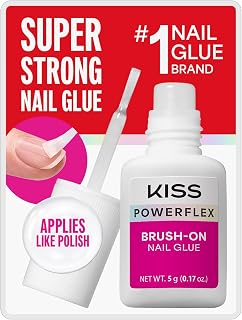 KISS Powerflex Brush-On Nail Glue, Flex Formula for Ultra Hold of False Nails, Instantly Repairs Breaks and Tears